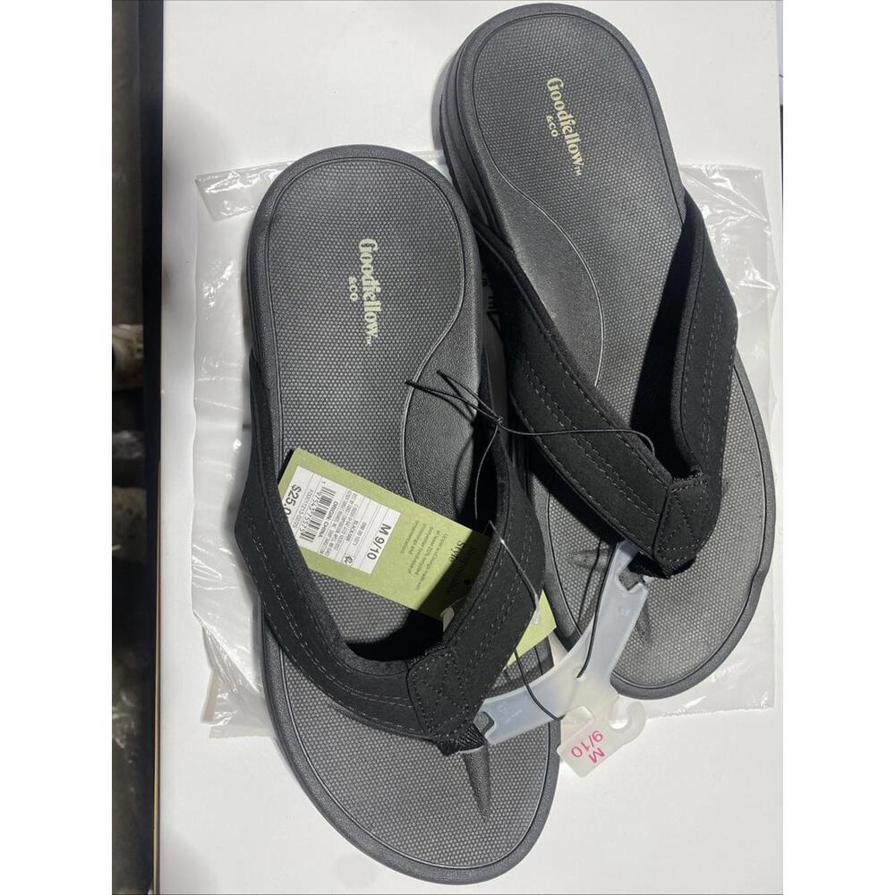 Goodfellow & Co Men's Ian Comfort Flip Flop Thong Sandals - Size 9/10 - Black